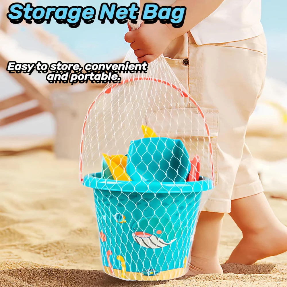 18PCS Beach Sand Toy Set, Durable Plastic, Summer Pool Beach Game Set, Outdoor Sand Play Tools For Boys And Girls, Great Holiday Craft-Box