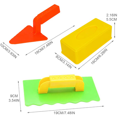 3 PCS Snow Toy Beach Sand Fun Brick Maker Sand Castle Mold For Winter And Summer Build Snow Outddor Children's Birthday Toy Gift Craft-Box