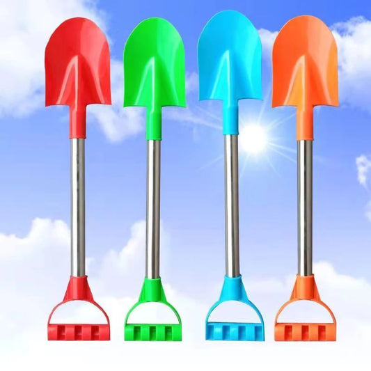 Children Beach Shovel 56cm Stainless Steel Pointed Shovel Toy Sand Snow Thickened Play House Beach Shovel Outdoor Toys Kids Gift Craft-Box