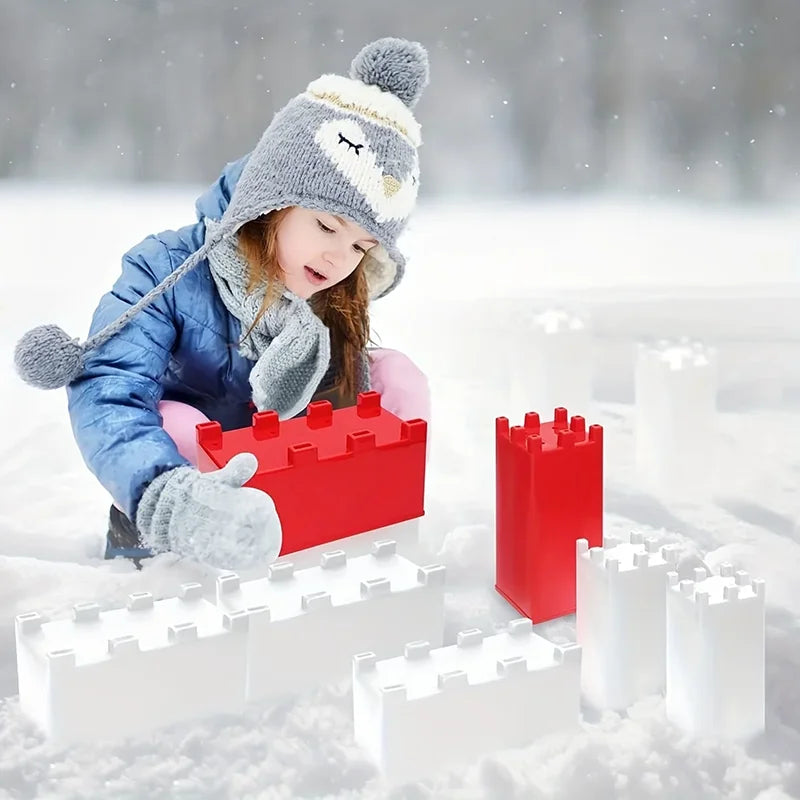 Children Snow Brick Mold Play Snow Tools Beach Toys Sandbox Castle Building Sand Brick Walls Molds Summer Outdoor Seaside Games Craft-Box
