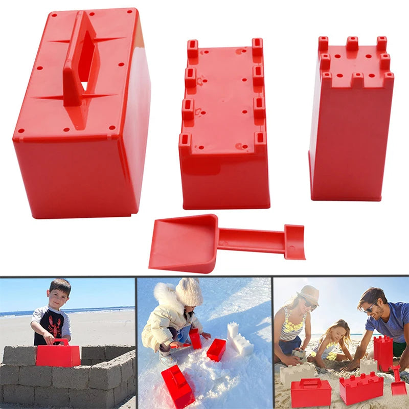 Children Snow Brick Mold Play Snow Tools Beach Toys Sandbox Castle Building Sand Brick Walls Molds Summer Outdoor Seaside Games Craft-Box